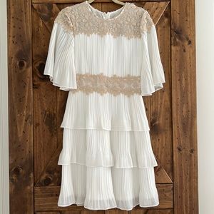 White tiered midi dress from LuLu’s